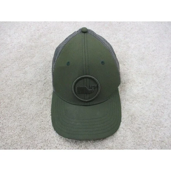 Vineyard Vines Hat Cap Snap Back One Size Green Gray Whale Trucker Preppy Mens - Picture 3 of 11
